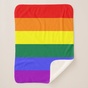 Rainbow Pride Flag Sherpa Blanket
