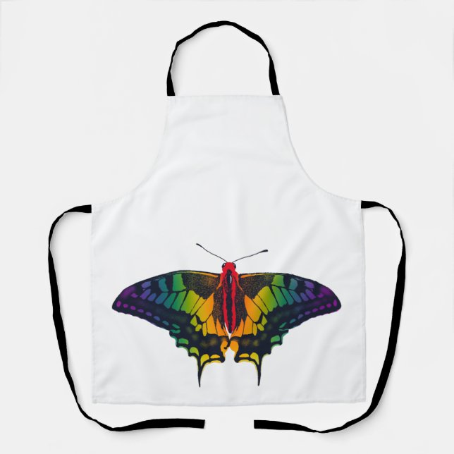 Rainbow Pride Flag Swallowtail Butterfly Apron (Front)