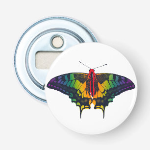 Rainbow Pride Flag Swallowtail Butterfly Bottle Opener