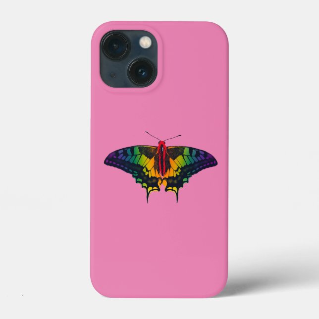 Rainbow Pride Flag Swallowtail Butterfly Case-Mate iPhone Case (Back)