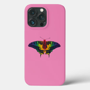 Rainbow Pride Flag Swallowtail Butterfly iPhone 13 Pro Case