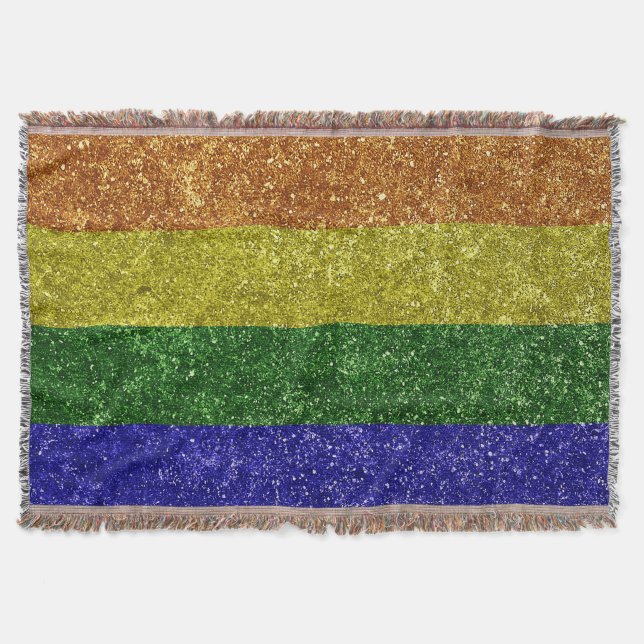 Rainbow pride flag throw blanket (Front)