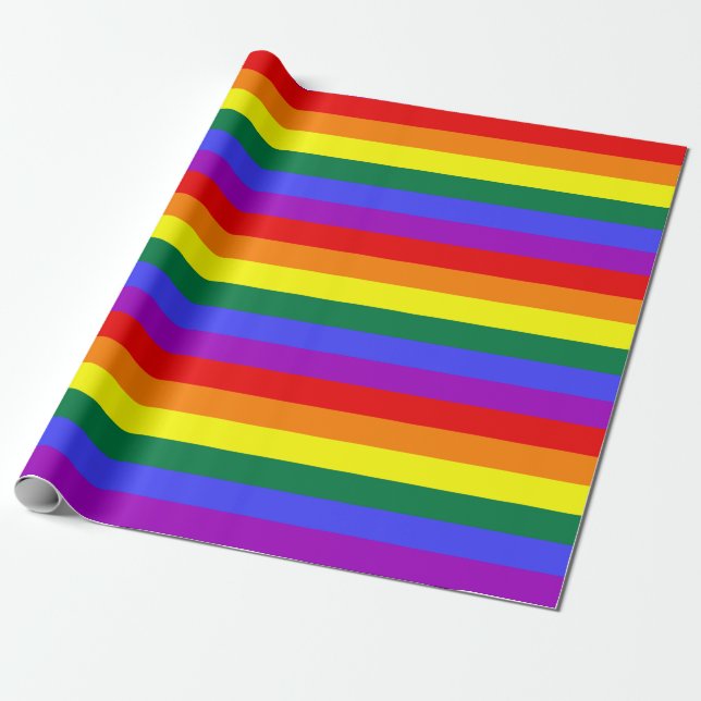 Rainbow Pride Flag Wrapping Paper (Unrolled)