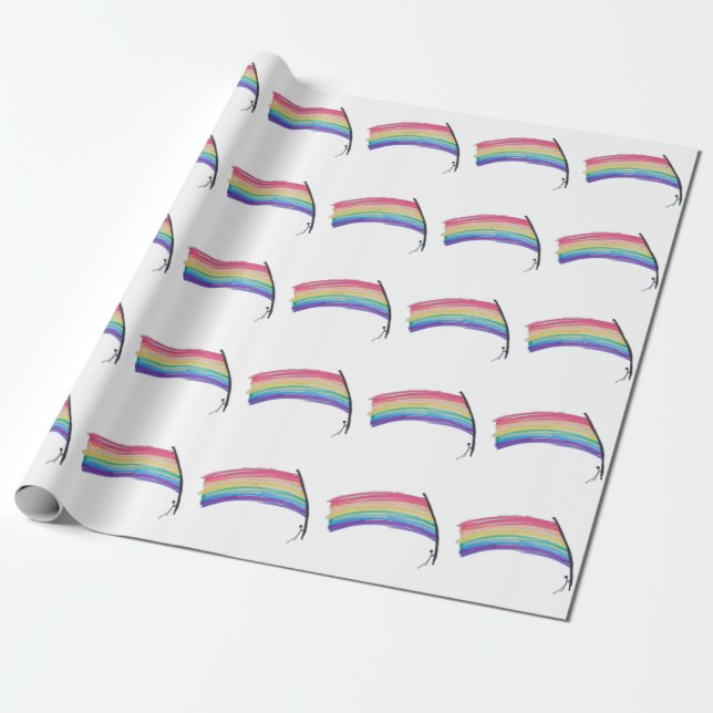 Rainbow Pride Flag Wrapping Paper (Unrolled)