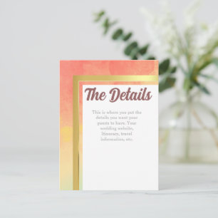Rainbow Pride Gold Frame Wedding Postcard
