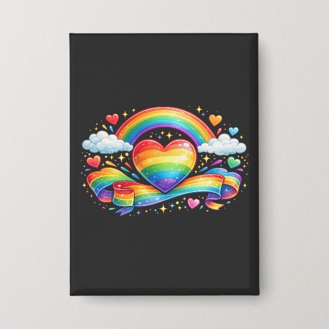 Rainbow Pride Heart – Colourful LGBTQ+ Love Design (Front)