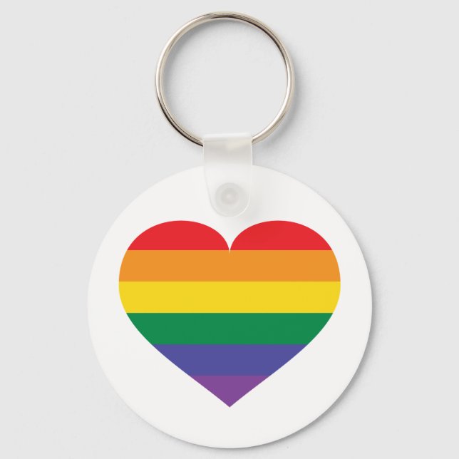 Rainbow pride heart key ring (Front)