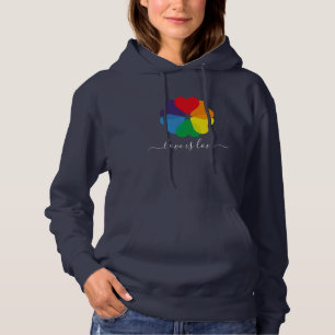 Rainbow Pride Hearts Love is love LGBTQ Hoodie