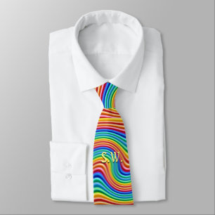 Rainbow Pride Initial Tie