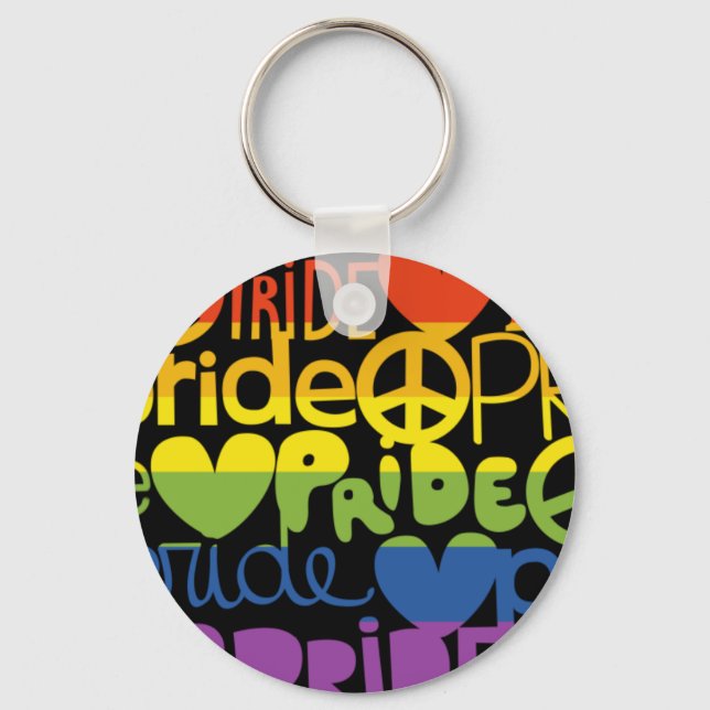 rainbow pride key ring (Front)