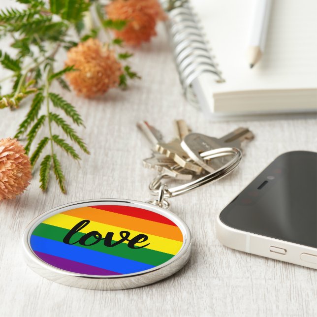 Rainbow Pride Keychain (Side)