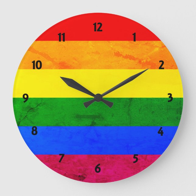 Rainbow Pride Large Clock (Front)