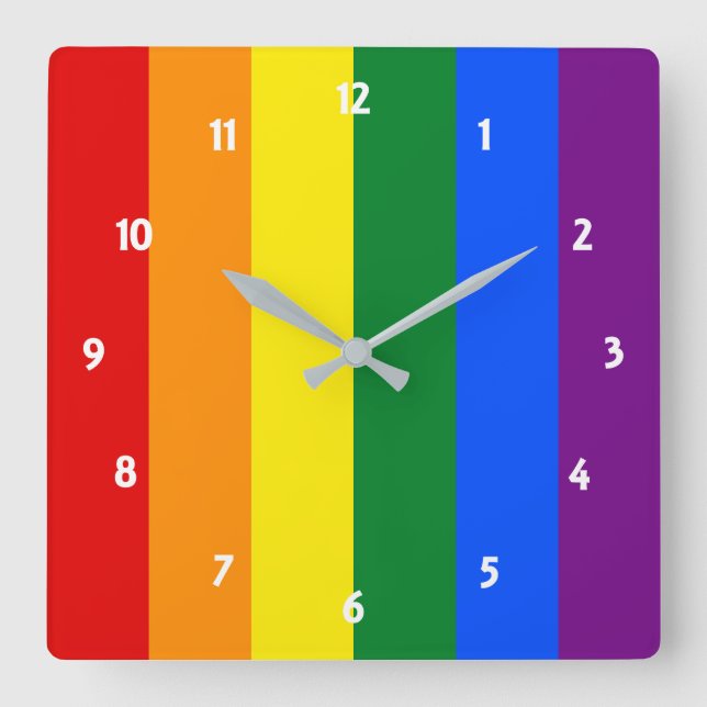 Rainbow Pride Large Clock (Front)