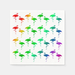 Rainbow Pride Lawn Flamingos Pattern Napkin