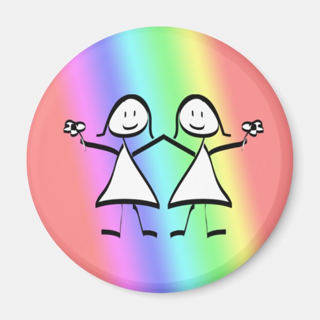 Rainbow Pride Lesbian Brides Magnet (Front)