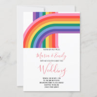 Rainbow Pride LGBT Flag Gay Wedding Invitation