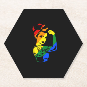 Rainbow Pride LGBT T-Shirt Paper Coaster