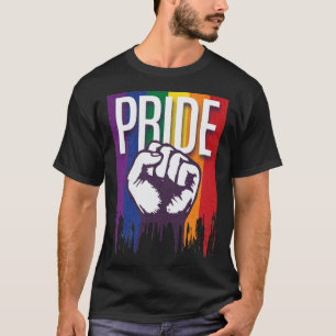 Rainbow Pride LGBTQ Flag Power to the People Fist T-Shirt