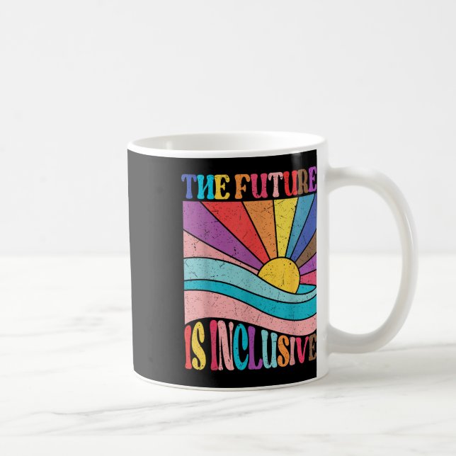 Rainbow Pride Lgbtq The Future Is Inclusive Social Coffee Mug (Right)