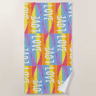 Rainbow Pride Love Beach Towel