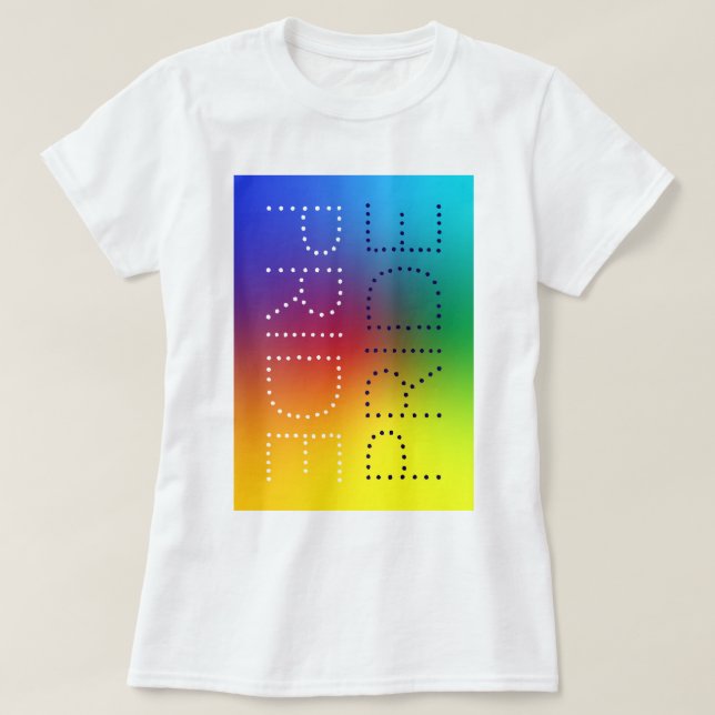 Rainbow Pride Love Chic Personalised Typography T-Shirt (Design Front)