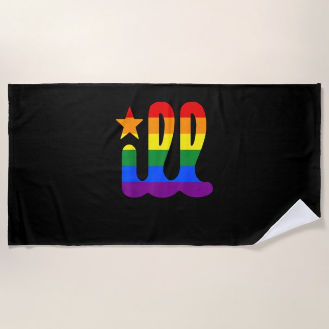 Rainbow Pride Love ill Philadelphia Philly Gay Pri Beach Towel (Front)