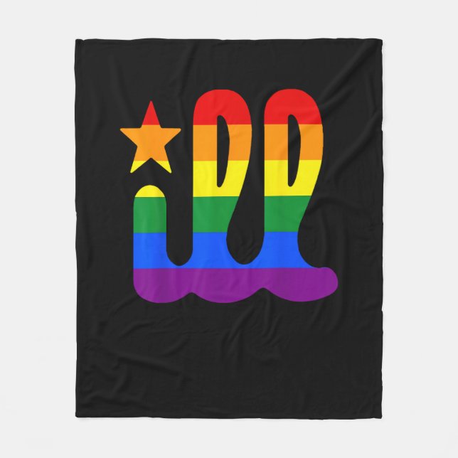 Rainbow Pride Love ill Philadelphia Philly Gay Pri Fleece Blanket (Front)