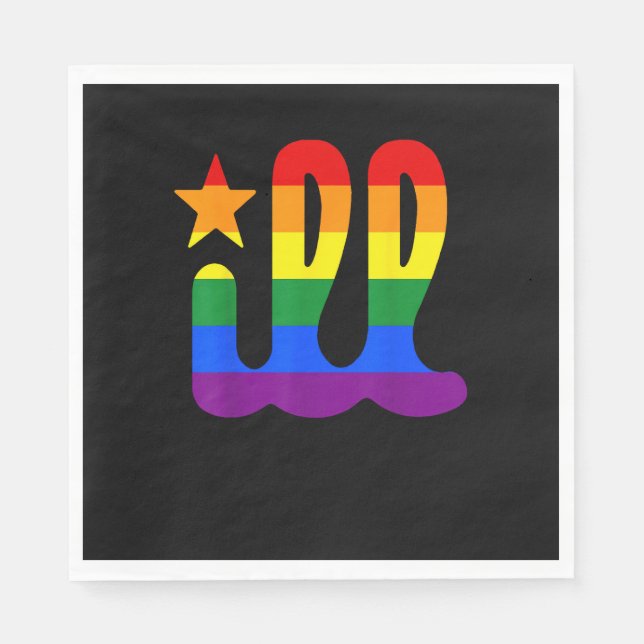 Rainbow Pride Love ill Philadelphia Philly Gay Pri Napkin (Front)