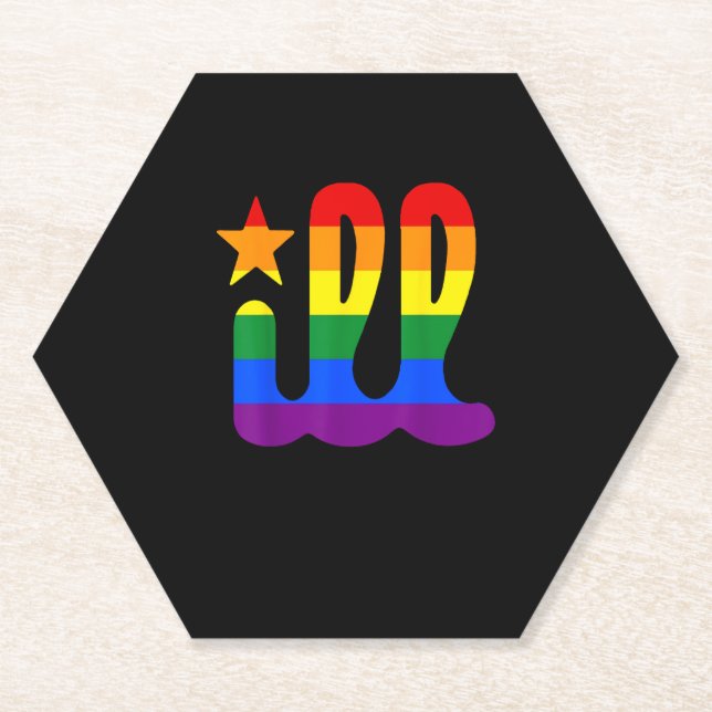 Rainbow Pride Love ill Philadelphia Philly Gay Pri Paper Coaster (Front)