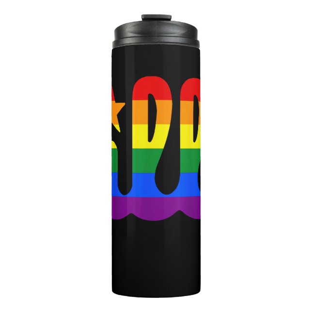 Rainbow Pride Love ill Philadelphia Philly Gay Pri Thermal Tumbler (Front)
