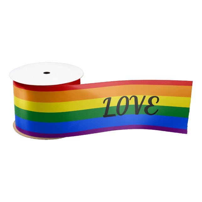 Rainbow Pride Love Satin Ribbon (Spool)