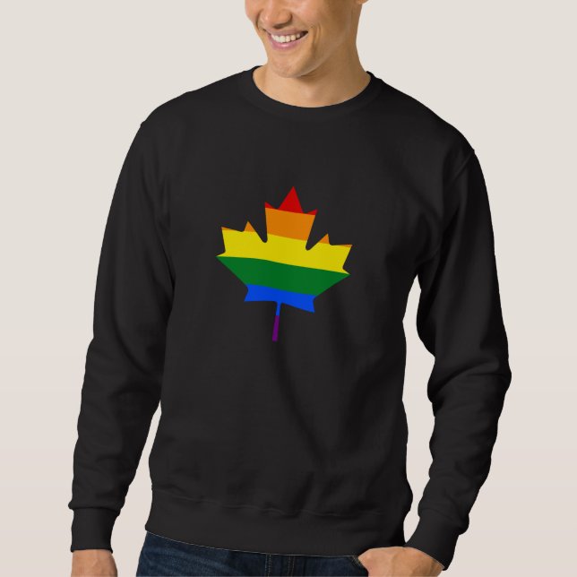 Rainbow pride maple leaf Sweatshirt (Front)