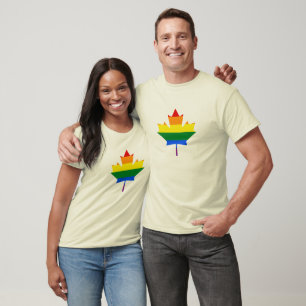 Rainbow pride maple leaf T-Shirt