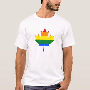 Rainbow pride maple leaf T-Shirt