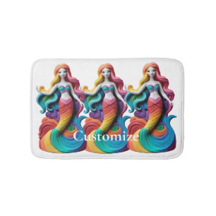 Rainbow Pride Mermaid Thunder_Cove Bath Mat