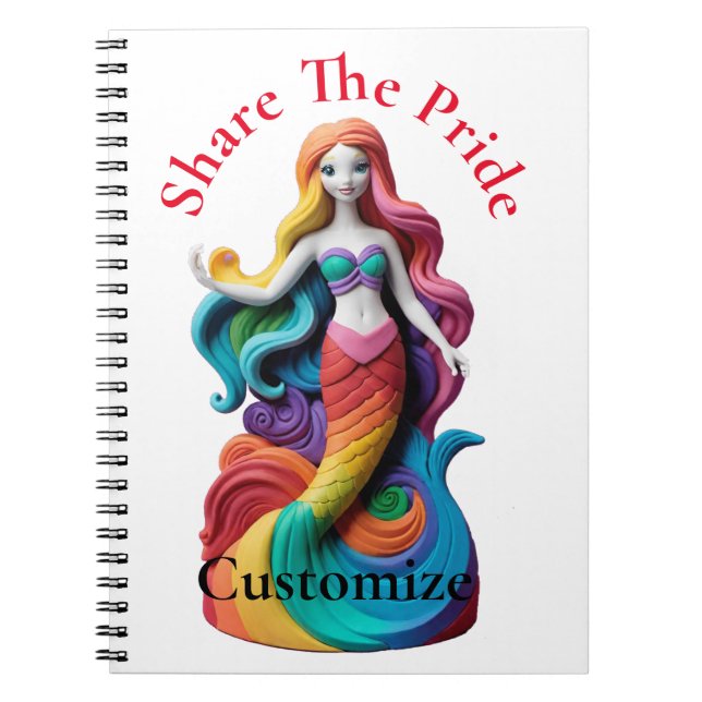Rainbow Pride Mermaid Thunder_Cove  Notebook (Front)