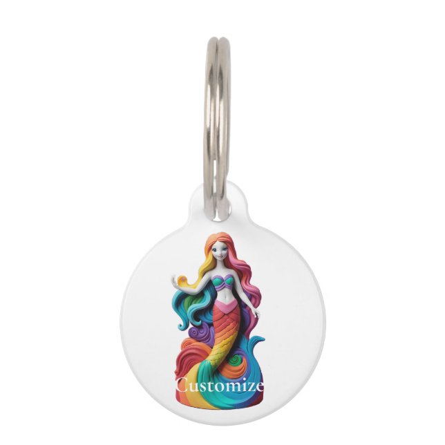 Rainbow Pride Mermaid Thunder_Cove  Pet Tag (Front)