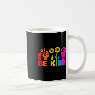 Rainbow Pride Month Asl Be Kind Hand Sign Language Coffee Mug