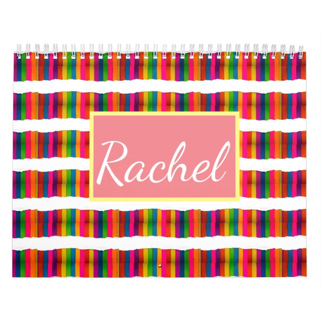 Rainbow pride month back to school add name text calendar (Cover)