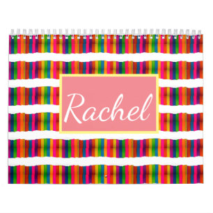 Rainbow pride month back to school add name text calendar