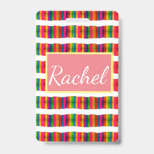 Rainbow pride month back to school add name text ID badge