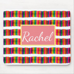 Rainbow pride month back to school add name text mouse pad