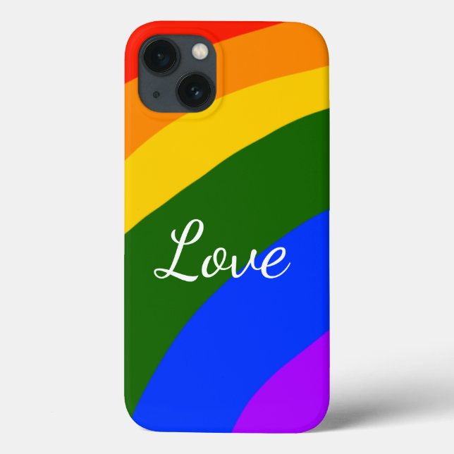 Rainbow pride month love add name text art Case-Mate iPhone case (Back)