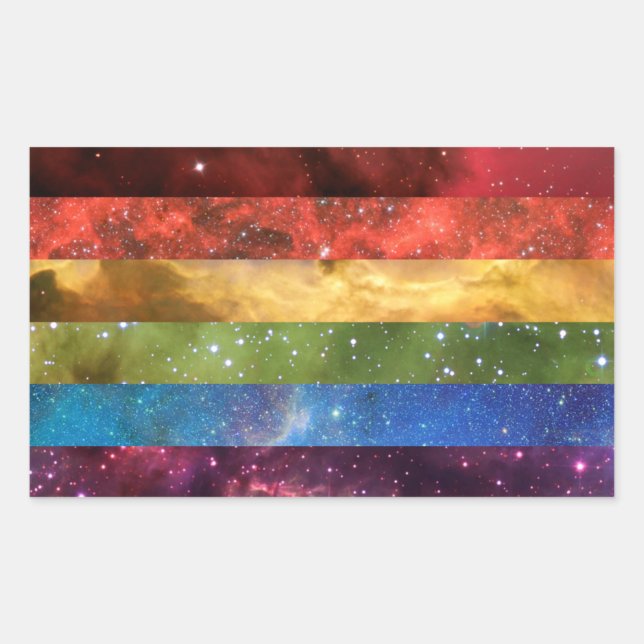 Rainbow pride nebula flag stickers (Front)