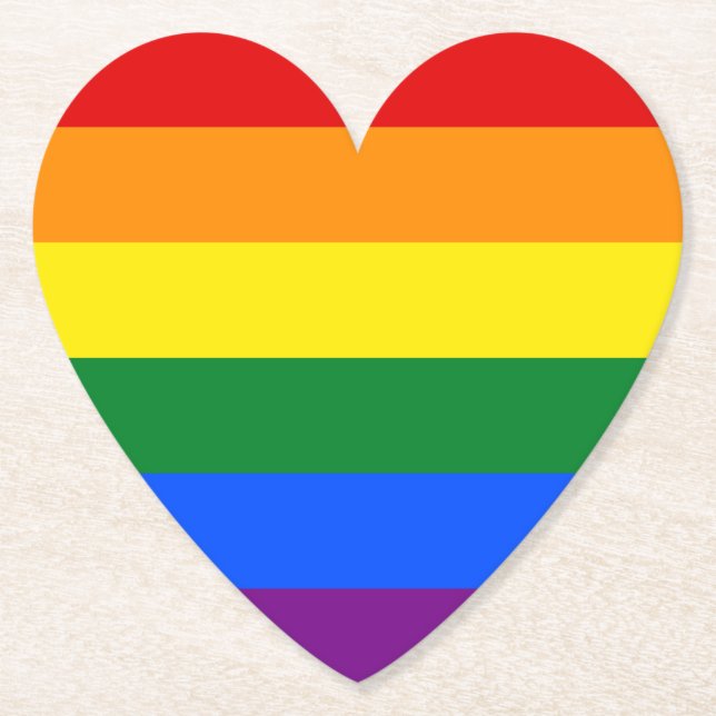 Rainbow Pride Paper Coaster (Front)