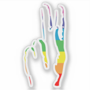 rainbow pride peace sign