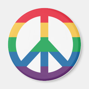 Rainbow Pride Peace Sign Fridge Magnet