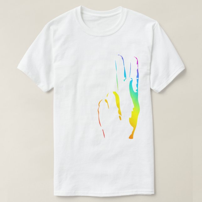 rainbow pride peace sign T-Shirt (Design Front)