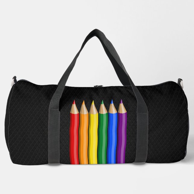 Rainbow pride pencils  duffle bag (Front)