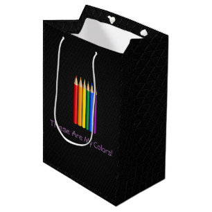 Rainbow pride pencils  medium gift bag